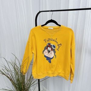 Women Yellow Looney Tunes Sweatshirt
